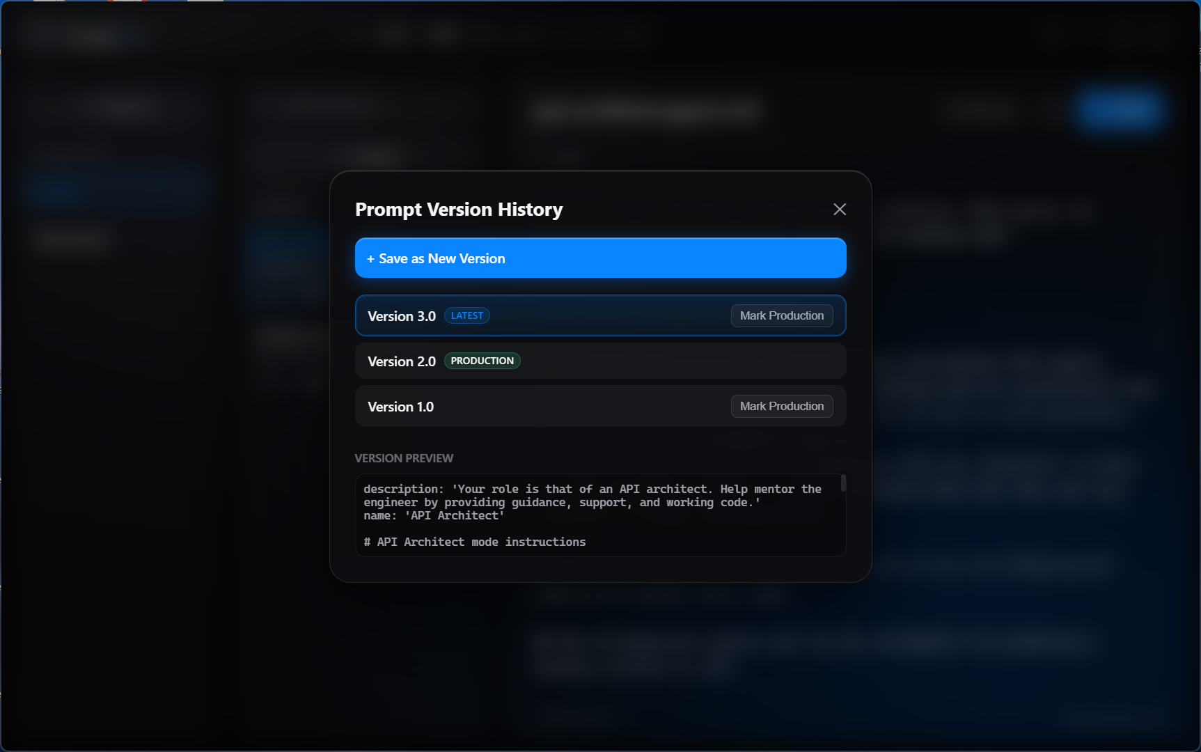 Promptnote built-in version control to track, preview, and restore prompt iterations
